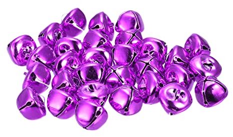 sourcing map 120 Stück Glöckchen, Metallglöckchen, 20mm Glöckchen Zum Basteln, Kleine Glocken, Schellen für Handwerk, DIY Weihnachten Dekoration, Geschenkdeko, Lila