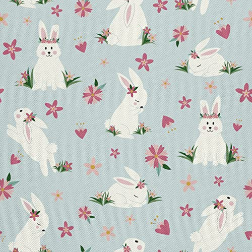 HEKO PANELS Stoff Oxford wasserdicht, Hasen, 1 Meter 155 x 100 cm | Dekostoffe zum Nähen und Handwerken, blickdichte Möbelstoffe, Nähstoffe DIY, als Meterware erhältlich