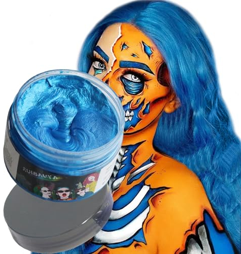 Cire Colorante Naturelle Temporaire Pour Cheveux - Crème de Coiffure Pour Les Fêtes, Les Jeux de Rôle, Halloween DIY (Bleu Bijou)