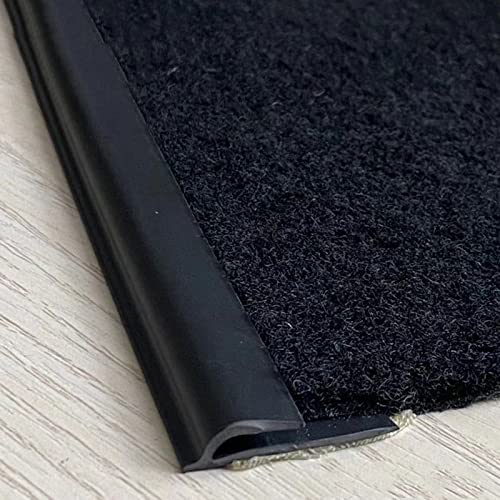 Tiras de transición de Suelo, Tira de Borde de Alfombra Gris Negro, Barra de transición de PVC Flexible, rampa de umbral de Suelo para Suelo a baldosa, Alfombra