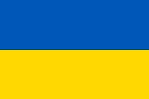 Premium Fahnen Flagge - 90 x 150 cm / 150 cm 90 cm - aus Polyester mit goldenen Ösen - Langlebig und Wetterfest (Ukraine)