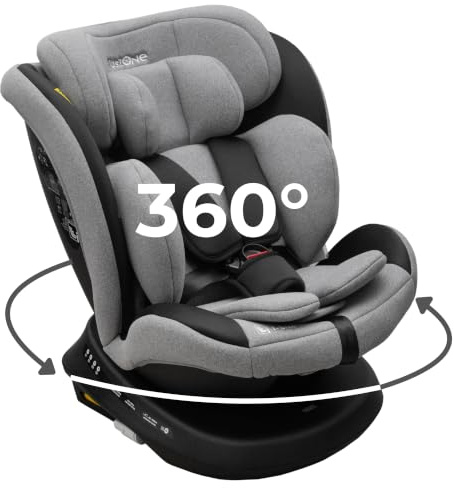 Siege Auto Bebe 0 à 36kg Isofix pivotant 360, i-Size Siège Auto Groupe 0 1 2 3, 40-150cm, Appui-tête réglable, Harnais à 5 points