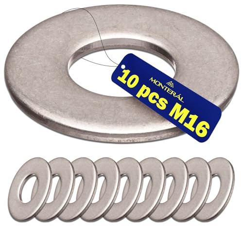 10x Unterlegscheiben Edelstahl M16 Typ DIN 125 | Garantie 10 Jahre - MONTERAL