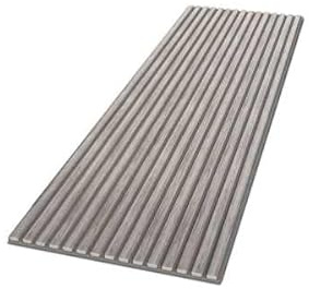 HPFloor Akustik Wandpaneele | Furnierte MDF Lamellen mit Eichenfurnier | Wandverkleidung zur Schalldämmung & Schallschutz | 240 x 60 cm | 21 mm stark | Grau