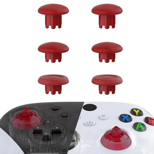 eXtremeRate Edge Stil Thumbsticks für Xbox Series X/S Controller, Swap Analogsticks Joysticks Aufsätz für Xbox One/S/X/Elite V1, für Switch Pro Controller-Karmin Rot