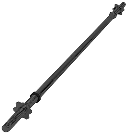wuuhoo® Langhantelstange Rocco - 120cm / 150cm / 160cm / 180cm / 200cm Hantelstange 30mm, Stahl verchromte Hantel mit Sternverschluss - Fitnessgerät für Zuhause, Kapazität 150 kg 120 cm (schwarz)