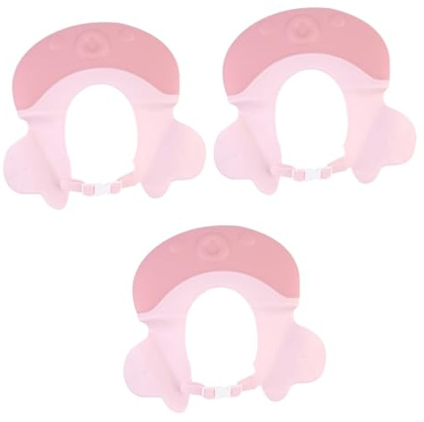Abaodam 3stücke Badehut Für Mädchen Und Kleinkinder Verstellbare Duschhaube Schutz Augen Beim Haarewaschen Leichte Langlebige Badekappe Zartem Rosa Für Sicheres Baden Und Haarschnitte