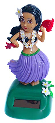 JAWSEU Solar Tanzendes Spielzeug, Auto Armaturenbrett Tänzerin Wackelköpfe Spielzeug Hula Tänzerin Hawaiian Hula Shaking Head Tänzerin Figur Armaturenbrett Ornament Innenraum Hawaii Party Deko