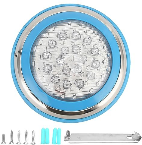 LOCADENCE LED Unterwasser Pool Leuchten, AC12V Edelstahl Kunststoff IP68 Wasserdicht Hohe Härte Hohe Licht Durchlässigkeit Licht für Schwimmbäder Springbrunnen (18W)