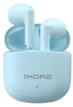 1MORE Q10 Écouteurs sans Fil, Bluetooth 5.3 Semi-Intra-Auriculaires légers, Ajustement Confortable, écouteurs stéréo Basses Profondes avec Deux micros, appairage en Une étape, IPX4, 26H (Bleu)