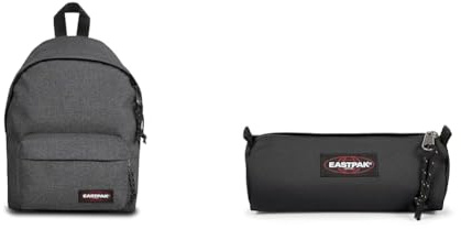 EASTPAK ORBIT XS Sac à Dos Mini, 27 L - Black Denim (Gris) & BENCHMARK Single Trousse, 27 L - Black (Noir)