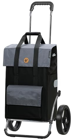 Andersen Einkaufstrolley - klappbar - 43 Liter - mit Kühlfach - belastbar 60 kg - Stahlgestell - Trolley - 3-Speichen-Rad Ø 25 cm - Royal Shopper Steel Vektor grau