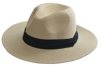 ZGXNYI Großer Strohhut mit faltbarem Strohgeflechthut Übergröße 60–64 cm Herren Zylinder Sonnenschutzhut Sonnenhut(Beige,61-64cm)