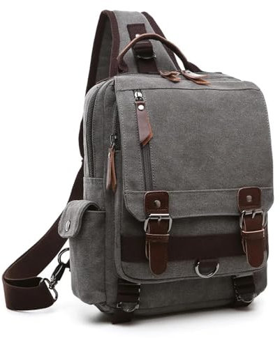 YUEZHAN Rucksäcke Daypacks Mode Frauen Rucksack Vintage Leinwand Umhängetasche Freizeit Vogue Paket Seesack Schult Aschen Für Mädchen Darkgray Schulter