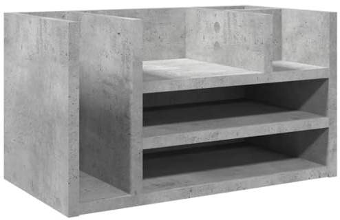 vidaXL Schreibtisch-Organizer Betongrau 44,5x24x25 cm Holzwerkstoff