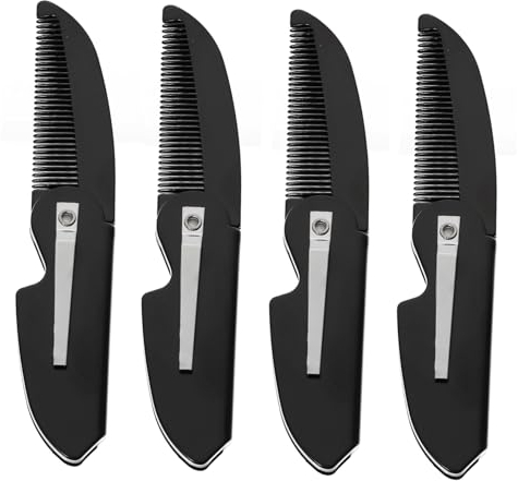 Mikinona 4stücke Schnurrbartkamm Klappbar Tasche Bartkamm Und Haushaltskamm Für Reisen Hause Praktisches Herrenaccessoire Für Bartpflege Und Haarstyling