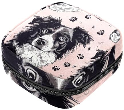 Aufbewahrungsbeutel für Damenbinden, schwarz, für Haustiere, Hunde, Oxford-Stoff, Menstruationstassenbeutel, Stillunterlage, Tampon, Periodenbeutel mit Reißverschluss, für Teenager, Mädchen, Damen