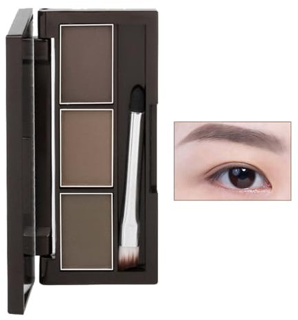3 polvere per sopracciglia colorata, polvere per sopracciglia marrone con pennello, polvere per sopracciglia impermeabile, a lunga durata, colore per sopracciglia multipurpose, opaco, polvere fine,