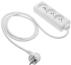 GTV Prolunga domestica, ciabatta elettrica a 3 prese con 3 prese francesi, lunghezza 5 m, carico massimo 2000 W, spina europea, durevole e sicura