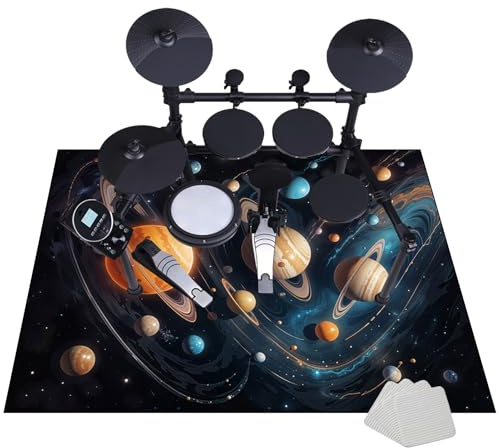 120 x 80 cm Drum Teppich Schlagzeug Teppich, Trommelmatte Schalldichte Matte Rutschfeste, Schallschutzmatte, Professioneller Elektrisches Schlagzeugmatte Bass Drum Snare Musikinstrumente Teppich