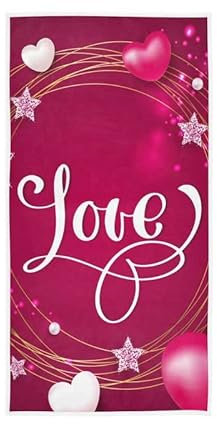 Duschhandtücher Glitzer Rosa Herz Liebestag Liebe Handtücher Strapazierfähig Handtuch Saugfähige Sporthandtuch Für Damen Hotel Reisen 40X70Cm