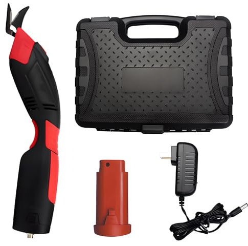 Super Forbici, Forbici Elettriche Senza Fili con Batteria al Litio Ricaricabile Rimovibile da 2500 mAh, modalità Manuale e Automatica, Forbici da Taglio Manuali, per Tessuti Tessili Pelle Gomma Red