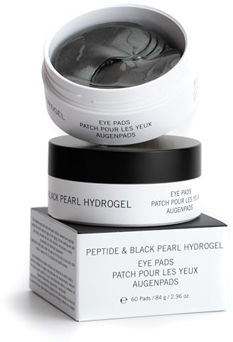 EGYPT-WONDER Peptide & Black Pearl Hydrogel – Luxuriöse Augenpads mit Hyaluron,Peptiden & Black Pearls – Anti-Aging, Feuchtigkeit & Strahlkraft – Kühlende Augenmaske gegen Augenringe & Falten