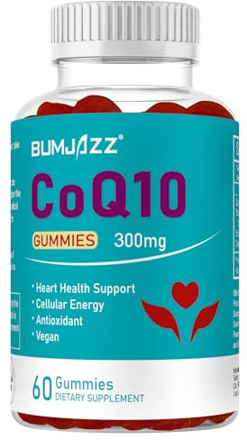 CoQ10-Gummibärchen, 300 mg - hohe Absorptionsrate, Himbeergeschmack, gentechnikfrei, glutenfrei, 60 Stück Coenzym Q10-Gummibärchen