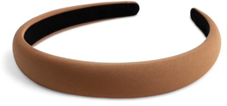 SXQLYH Haarreif gepolstertes Stoff Haarreifen - 2,2 cm breit Stirnbänder - Stirnband Gepolstert Damen - Haarschmuck Stoff-Haarband Breit Gepolstert Haarband für Frauen Mädchen (Braun)