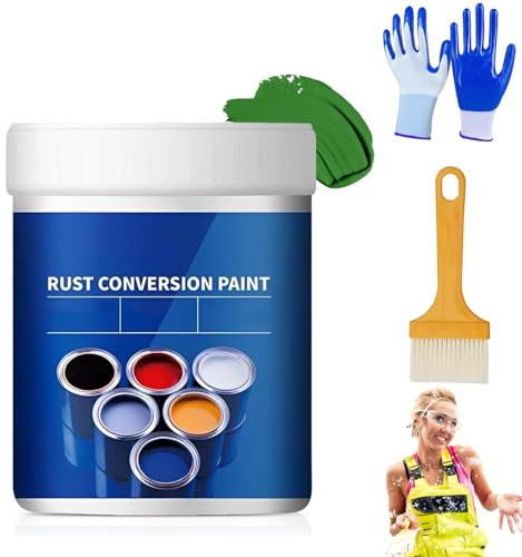 Weatherproof Rust Converter Paint for Metal,Water-Based Anti-Rust Paint,Metal Rusts Conversion Agent,Quick Drying Rusts Remover,Long-Lasting Prevention & Protection (Green, 35 OZ)
