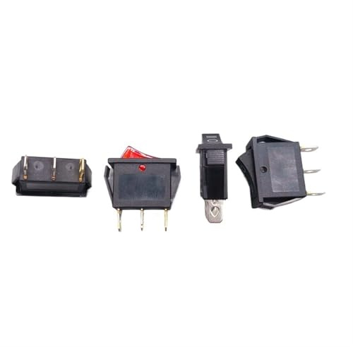 1 pieza KCD3, interruptor basculante, encendido y apagado, punta de cobre, 3 pines con interruptor de encendido de luz, 16 A 250 V CA/20 A 125 V CA, botón(Red ON-OFF-ON)