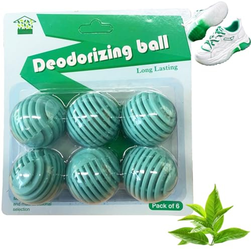 Shoe Deodorizer Balls,Shoe Air Freshener,Ball Deodorant,Ball Deodorant,Shoe Freshener and Deodoriser,Shoe Smell Remover,Shoe Deodorizer Balls,Fresh Scent, Pack of 6, Deodorant(Tea)