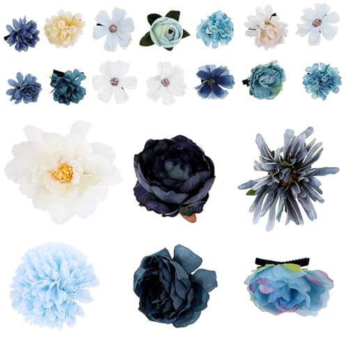 EPIGEIST 20 Stück Teiliges Blumen Haarklammern für Damen Bequeme Haarschmuck Clips mit Sicherem Halt Farbige Blumenspangen für Hochzeit Braut Festliche Anlässe und Zufällige Farbe