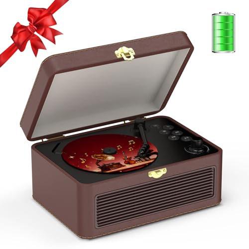 CD Players for Home Retro: Kegaudio CD Player Portable Bluetooth Brown PU Speakers & Radio & Remote Control Vintage CD-Player Support USB/AUX Playback Headphone jack