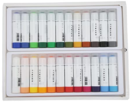 Grcfumo Palos de pintura de 24 colores, palos de graffiti Tempera de colores suaves y brillantes, pintura Tempera para pintura seca y húmeda de Graffiti