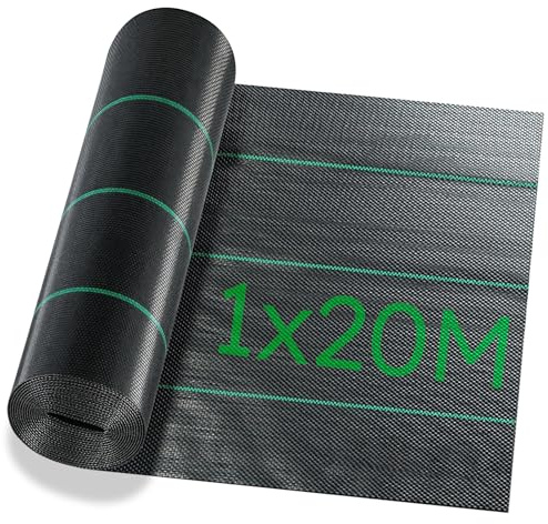 Exsink Malla Antihierbas, 25 m² Tela Geotextil Premium Y Tela Antihierbas, Permeable Al Agua, Ultra Resistente A La Rotura Y Anti-UV for Jardín, Huerto, Protección Césped Artificial Y Agricultura