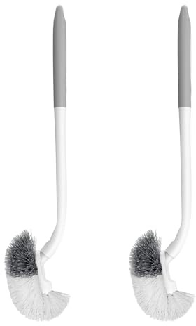 SetSail Toilet Bowl Brush, 2 Pack Toilet Brushes for Bathroom Compact Size Dense and Durable Toilet Cleaner Brush for Deep Cleaning Right Angled Toilet Scrubber for Toilet Bowl Rim