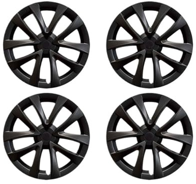 Felgenabdeckung Für Tesla Für Modell 3 4PCS Radkappe Ersatzradkappe Automobil Vollrandabdeckung Zubehör 18 Zoll Radkappe 2018-2023(Matte Black)