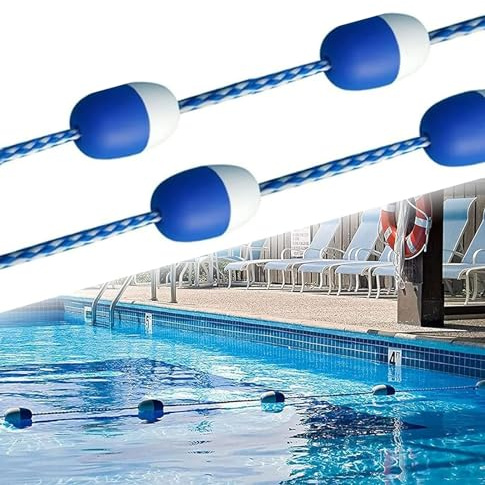 Corda di sicurezza galleggiante per piscina con ganci per una rimozione efficace della boa in piscine e corsi d'acqua