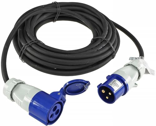 ChiliTec CEE Verlängerungskabel 10 Meter CEE-Stecker auf Kupplung | IP44, H07RN-F 3G2,5, 230V 3-polig, für Camping Boot Caravan Wohnwagen