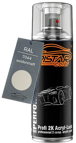 TRISTARcolor RAL 7044 Seidengrau seidenmatt 2K Acryl Spraydose Sprühdose Spritzlack Sprühlack 400 ml schnelltrocknend