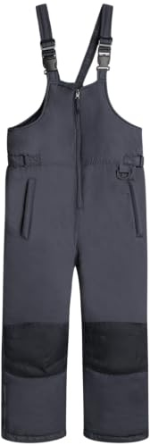 Cherokee Kids Snow Bib - Waterproof Insulated Winter Bib Overalls for Girls and Boys with Adjustable Waistband (Sizes: 2T-18), Size 16-18, Grey