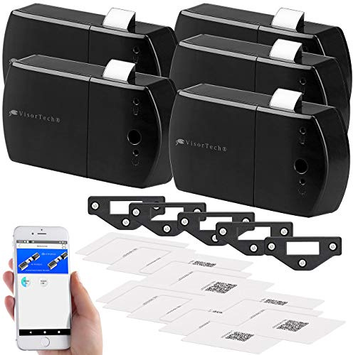 VisorTech Kommode mit Schloss: 5er-Set Schubladen- & Schranktüren-Schloss mit RFID-Schlüssel, BT, App (Kommode mit Schlüssel, Schubladenschrank, Safe)