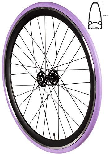 Redondo 28 Zoll Vorderrad Singlespeed Fixie Laufrad Felge Schwarz Lila + Reifen
