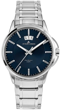 JACQUES LEMANS Herren-Uhren Analog Quarz One Size Blau 32016547