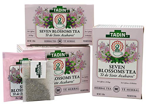 Tadin Tea Seven Blossoms Tea with Linden Flowers Valerian Root, Caffeine - Free, 24 Count (Pack of 3)