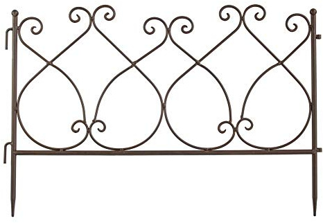 Beetzaun 41 x 62 cm Beetumrandung aus Metall Steckzaun im Landhausstil