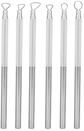 PUSOKEI 6 Pezzi/Set x Raschietto per Intaglio - Utensili per Dettagli in Ceramica, Intaglio per Incisione in Lega di Alluminio, Set di Strumenti per scolpire Ceramica di Argilla Raschietto