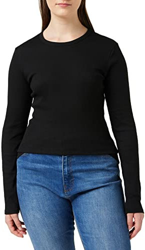 NA-KD Long Sleeve Top Camisa, Black, S para Mujer