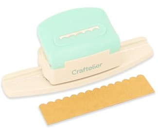 Craftelier - Randstanzer Festonmuster für Scrapbooking | Druckhebel, Papier Karton Basteln, durchgehendes Randmuster, Stanzgerät für Bastelarbeiten, 15 x 5,02 x 5,02 cm